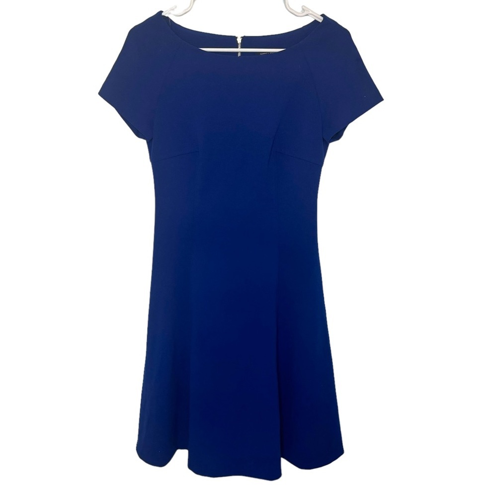 Tommy Hilfiger Business Fit & Flare Bright Blue Professional Knee Length Dress